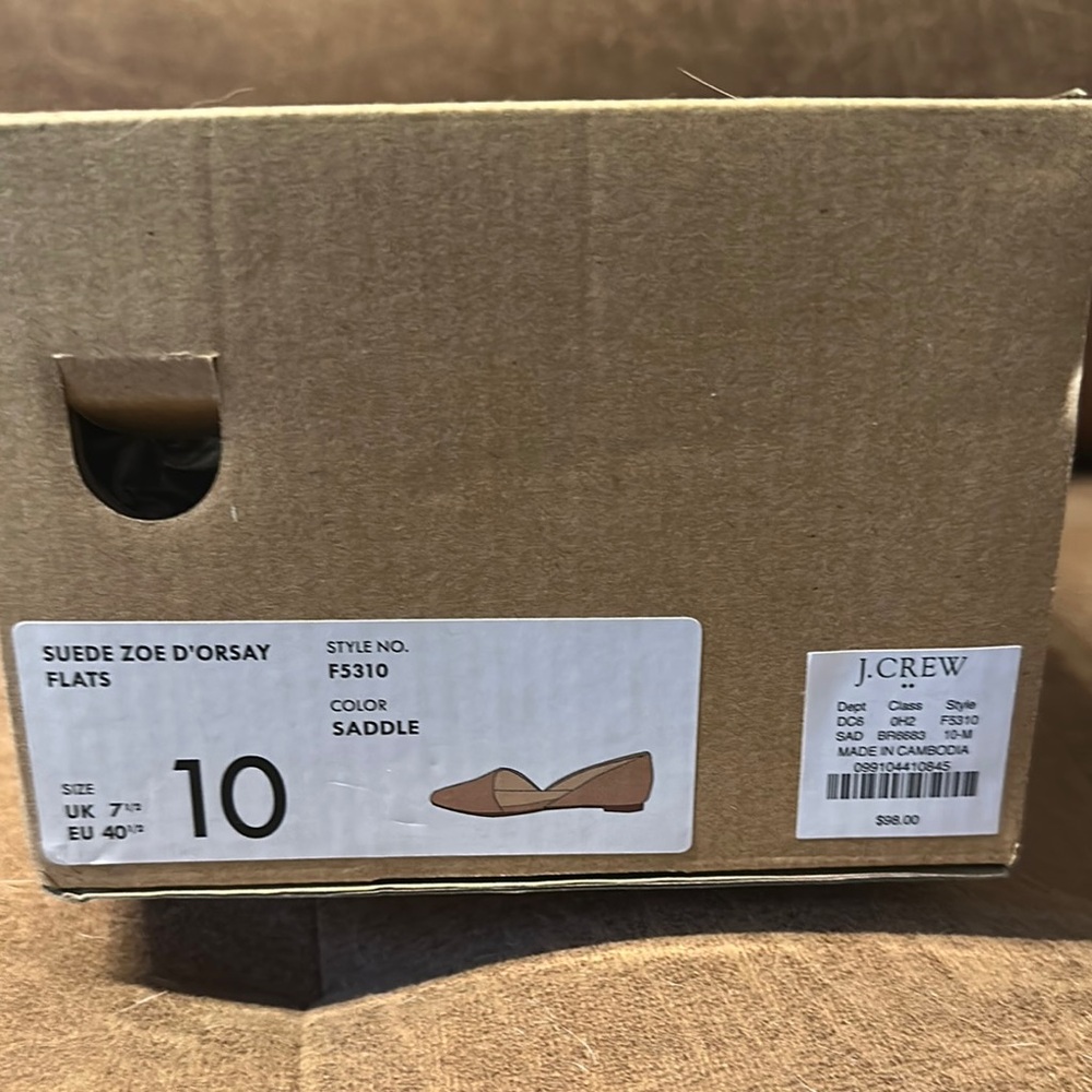 J. Crew Suede Zoe D'Orsay Flats - Saddle